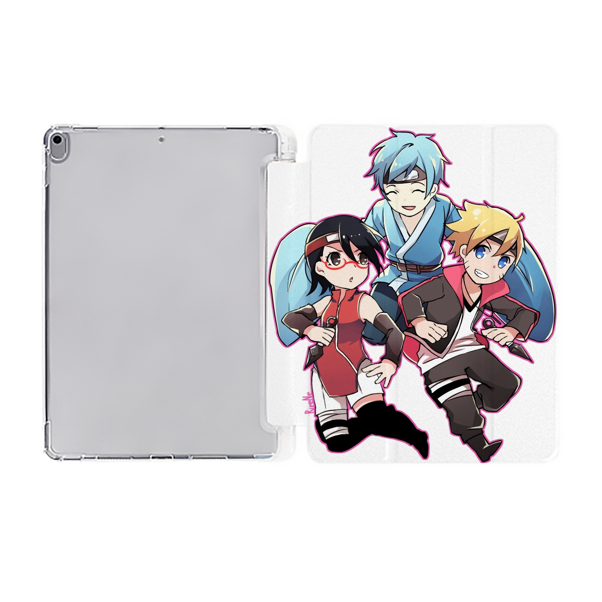 （画像用） NARUTO -ナルト- うちは サラダ Uchiha Sarada IPad ケース ペン収納付き 三つ折りスタンド PUレザー×シリコン 対応機種9.5/10.5/10.9インチ